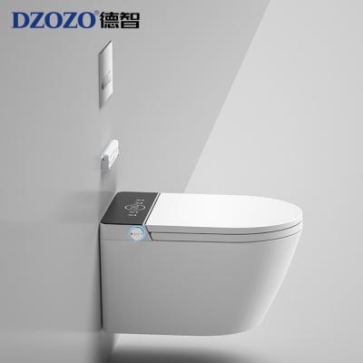 China Automatic Operation Bathroom Bidet Sanitary Ceramic White Toilet Seat Wall Hung Smart Small Lavatory Toilet With Hidden Cistern for sale