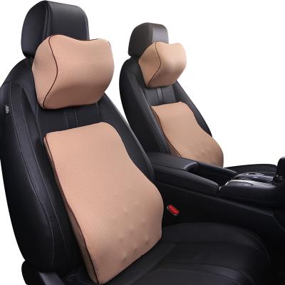 China Anti-Static Orthopedic Universal Adjustable Auto Back Memory Foam Rest Car Design Lumbar Cushion for sale