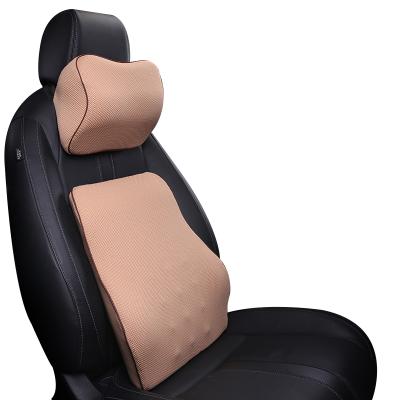 China Anti-Static Ergonomic Adjustable Car Headrest Neck Pillow And Lumbar Support Memory Foam Car Neck Pillow for sale