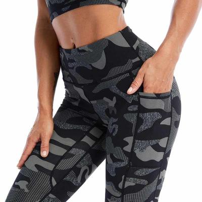 China Breathable Women Slim Fit Tummy Control Ultra Soft Camouflage Fitness Leggings for sale