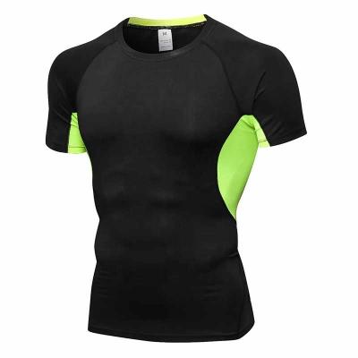 China Fitness Anti-UV Compression Wear Gym Sublimation Men's Running T-Shirt for sale