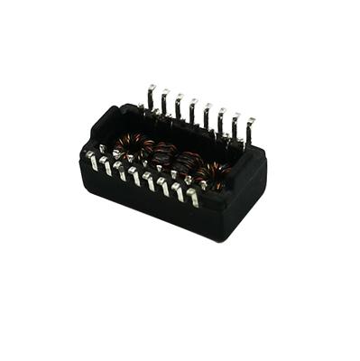 China Network Transmission Equipment 16pin 10/100 Base-T Filter Modules Single Left Magnetic LAN Transformer H1102NL for sale