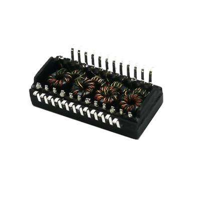 China Electronics/Communication/Camer/Passthrough/Discrete Dual Port Ethernet LAN Filter Module Telecom LAN Transformer by Swith SG24002T G for sale