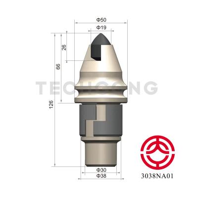 China Rotary Auger Rock Drill Tool For Rotary Drilling Rig Construction Machine Parts Betek Bullet Teeth B47k22h for sale