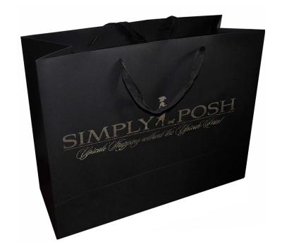 China 2019 factory promotion recyclable hot paper bag/black shopping bag for sale