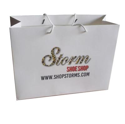 China Recyclable Custom Printing Handle Paper Tote Bags For Shopping for sale