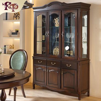 China Luxury American Style Wine Cabinet Classic Villa Villa Solid Wood Solid Wood Resonant Room Furniture for sale