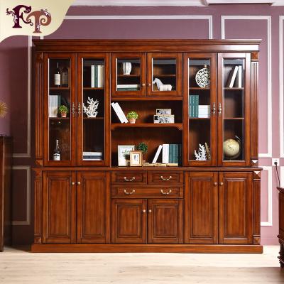 China Modern American style bookcase furniture bookcase luxury wooden room luxury wooden villa study villa solid wood wood cabinet for sale