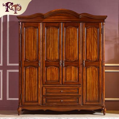 China Retro modern American style wardrobe bedroom storage cabinet solid wood solid wood wardrobe cabinet for sale