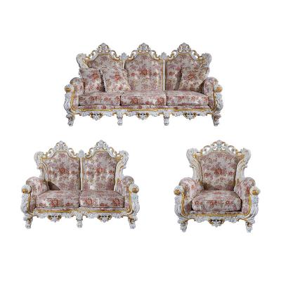 China Solid Wood Fabric Sofa Antique Style Living Room Leisure Set Furniture-Antique Sofa Furniture for sale