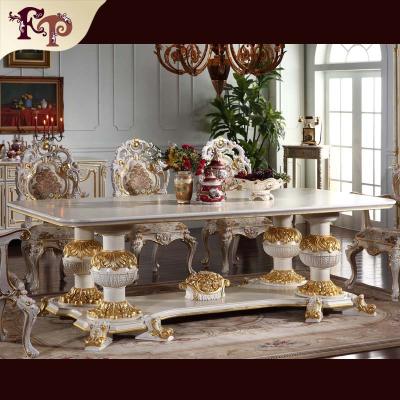 China EUROPEAN Luxury Classic Dining Table - Aluminum Baroque Furniture Golden Hand Carved Wood Table for sale