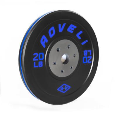 China Universal Best Price Color Striped Bumper Plates In Weightlifting for sale