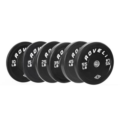 China Universal Barbell Maker Rubber Coated Black Weight Bumper Plate for sale