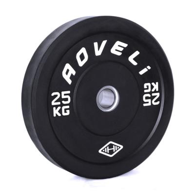 China Universal Gym Weightlifting Barbell High Quality Black Rubber Dish for sale