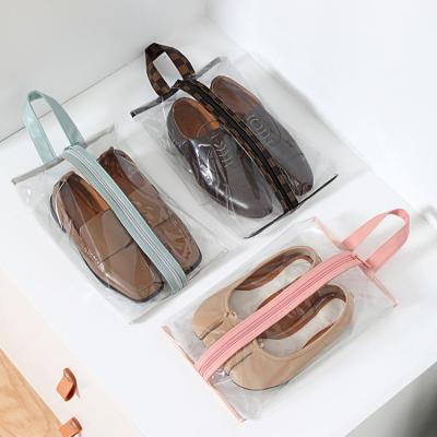 China Transparent Waterproof PVC Eco - Friendly Storage Travel Shoe Bag With Zipper for sale