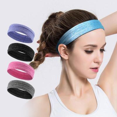 China Fitness Yoga Outdoor Sports Solid Color Button Mask Elastic Female Headband Sweat-absorbent Sporty Cotton for sale