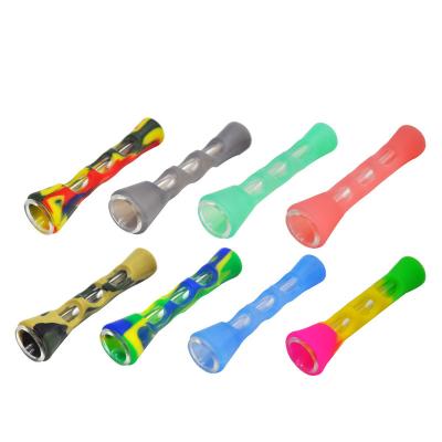 China Reusable High Quality Silicone Accessories Tobacco Smoke Dye Link Promotion Glass Water Pipe for sale