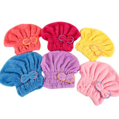 China Hot Selling Popular Hot Selling Waterproof Absorbent Coral Quick Drying Magic Bath Fleece Waterproof Shower Hat for sale