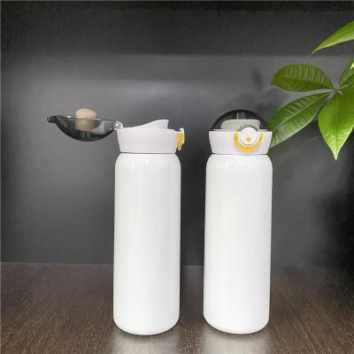 China Stocked 14oz 420ml DIY White Leakproof Travel Mug Blanks Sublimation Coated Commuter Bottle Vacuum Insulated Stainless Steel Mugs for sale