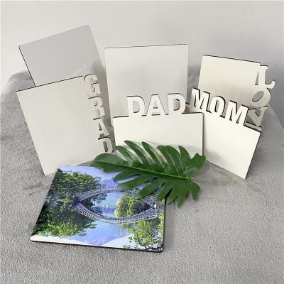 China Various Sizes Dad Grandma Mom Grandma Photo Board Blank Wooden Picture Frame For Sublimation Ink Transfer Heat Press Printing Crafts for sale