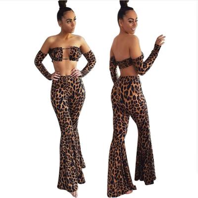 China High-waisted Designer Bell Bottom Pants New Various Good Quality High Waist Casual QUICK DRY Leopard Print For Women for sale