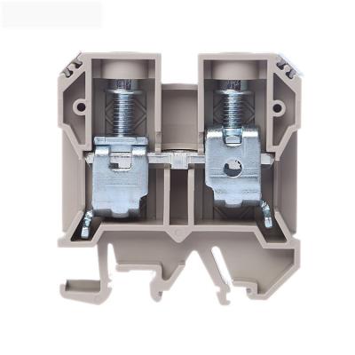 China Dupont PA66 Demag Machine 35mm Din Rail Screw Feed Through Connector Terminal Block for sale