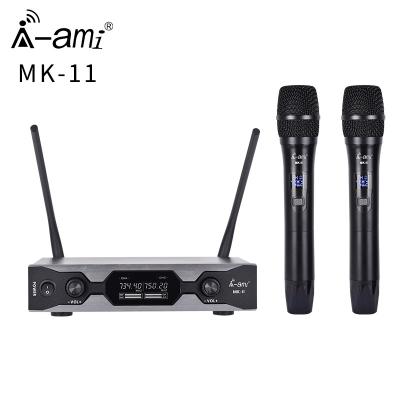 China Perfect Sound Professional Wireless Vocal MIC Set UHF 2 Dynamic Handheld Wireless Microphone for sale