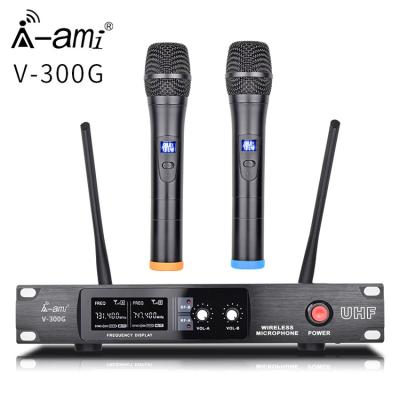 China Handheld Microphone System 200m Professional Dual Metal Sound Wireless Anti-interference Dynamic Microphone Microphone System for sale