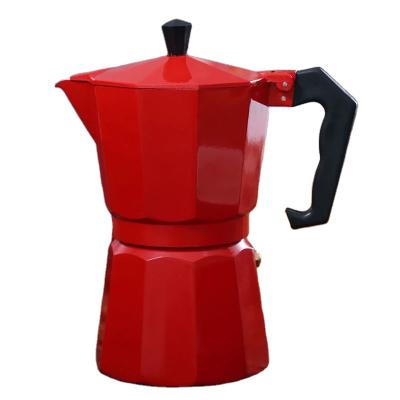 China Stovetop Espresso Coffee Viable Quick Clean 3cup Moka Pot Price Good Red Pot for sale