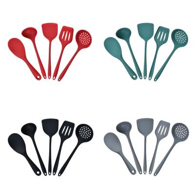 China Sustainable Hot Sales 5 Pieces Set Silicone Cooking Spatula Spoon Set For Kitchen for sale