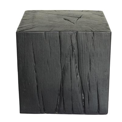 China Modern Black Gray Wood Grain Cement GRC GFRC Square Cement GRC GFRC Step Stool Shower Stool Foot Stool Indoor Outdoor for sale