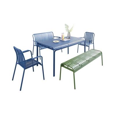 China Modern Home Outdoor Hotel Restaurant Furniture Full Aluminum Hotel Dining Table Set for sale