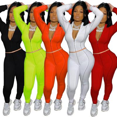 China custom logo zipper new 2pc long sleeve spring free sample women sweatsuit set tracksuit set 2pc set 2022 women women set 2022 for sale