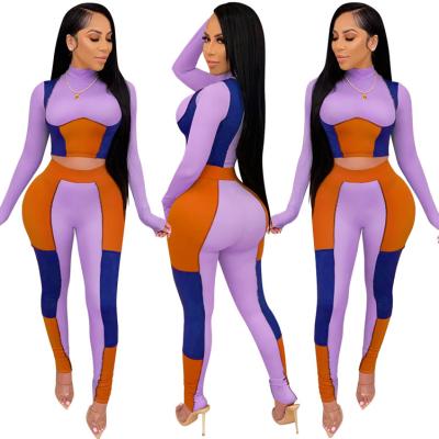 China 2022 Sustainable Newcomer Long Sleeves Fashion Two Piece Outfits Set Women Clothing 2 Piece Pants Set for sale