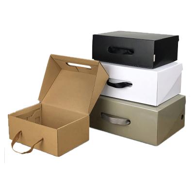 China Reused Custom Black Materials Cajas Para de cajas zapatillas de cajas zapatillas de cajas cardboard clothing packaging custom shoe box for sale