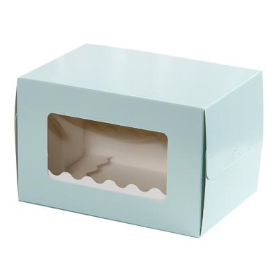 China Recyclable Tall Cake Cupcake Packaging Wedding Boxes With Window For Cakes Box for sale