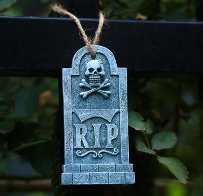 China RIP Border Europe Tombstone Halloween Decorations Amazon Halloween Pendant Holiday Decoration Props Resin Crafts for sale