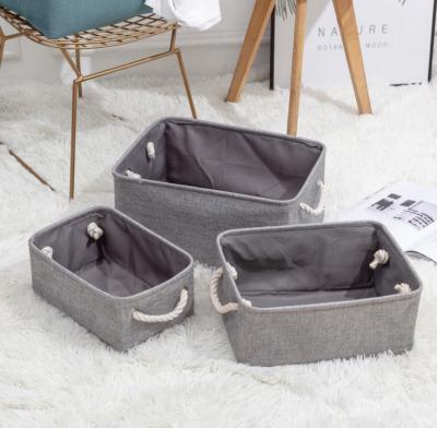 China Home High Quality Collapsible Canvas Cloth Fabric Clothes Storage Collapsible Basket for sale