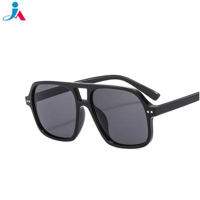 China New Retro Double Beam Sun Glasses 2023 Fashion Leopard Insist Glasses Oversized Square Around Frame Driver Uv 400 Travel Shades Sunglasses for sale