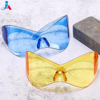 China 2023 Cool Hip Hop Sunglasses Y2K Technology Glasses Fashion Sun Glasses Dance Party Sports Hot Girl Cool Punk One Piece Futuristic Eyewear for sale