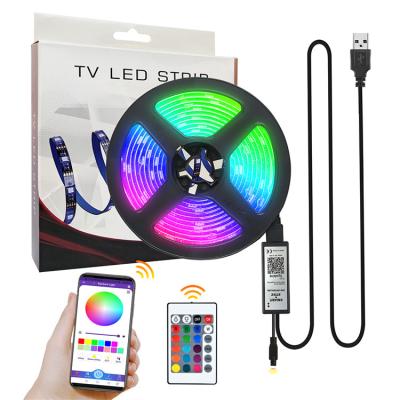 China Easy Installation Wholesale Smart Cheap Indoor RGB Led Strip Led Strip TV Light Backlight With Remote Control For Computer for sale