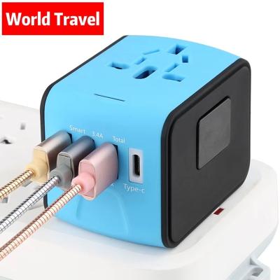 China Hot Selling Type C 3.4A AC Adapter Travel Power Adapter World Student Universal Type-C USB Travel Adapter Charger Multi EU USA Plug Adapter World Plug business travel PD18W for sale