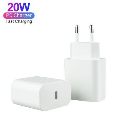 China Quick Charge For iPhone 0-50% In Eu Plug Good Quality 30mins Type C PD 20w Fast Charger For European Mobile Phone Charger USB-C 20W Chargers Adapters For iPhone 14 13 12 for sale