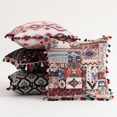 China Anti-Static Exotic Jacquard Macrame Moroccan Boho Floor Cushions For Home Decor for sale