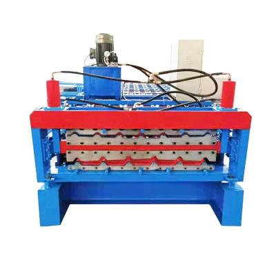 China Building Material Stores PPGI Automatic GI PPGL GL Corrugated IBR Panel Double Layer Metal Roofing Roll Forming Machine Roof Sheet Tile Making Machine for sale