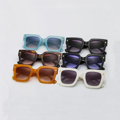 China High quality in stock ready to ship retro vintage luxury colorful fashionable frame women lady fashion oversized square sunglasses big for sale