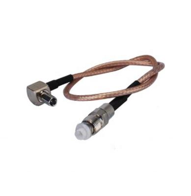 China 4G LTE Modem Antenna Extension Cable TS9 Right Angle Male To FME Male Coaxial Cable 10cm Cable RG174 GA-TS9-FME1 for sale