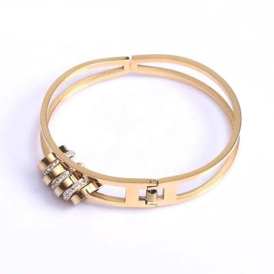 China FASHIONABLE personality Rose Gold Plated Stainless Steel double layer around bracelet jewelry for women for sale