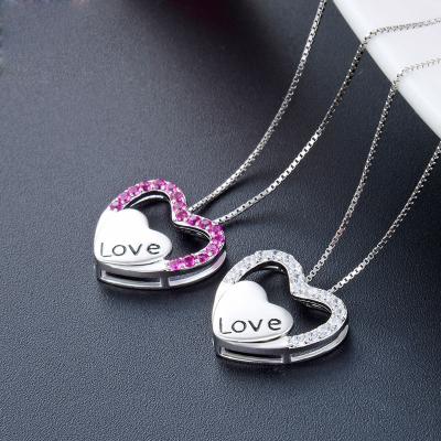 China CLASSIC New Fashion Wholesale Women's Heart Necklace 925 Sterling Silver for sale