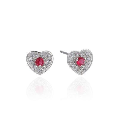 China Wholesale CLASSIC 925 Silver Stud Earrings Fashion Love Heart Diamond Single Stud Earring for sale